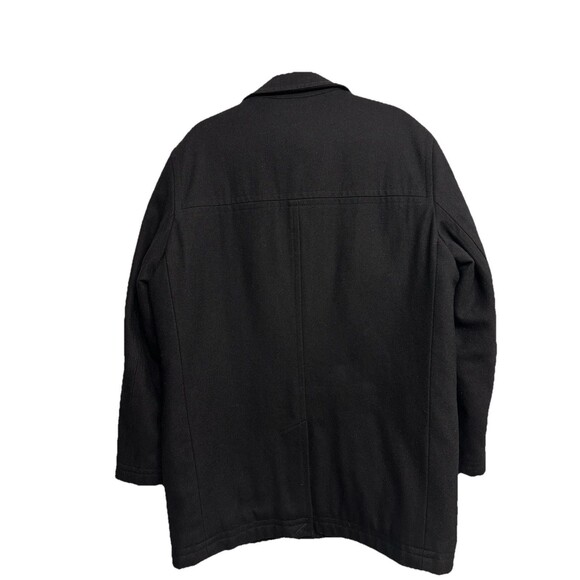 London Fog Jacket Coat Medium Men's Black Wool Blend Pre-owned Great Condition - Picture 3 of 8